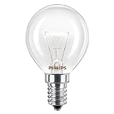4 x Philips Glühlampe für den Backofen, 40 W, E14/SES kleines Schraubgewinde 300 Grad Celsius, für den Herd, Glühlampe passt für AEG/Bosch/Siemens/Neff/Hotpoint