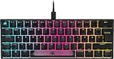 Corsair K65 RGB MINI 60% Mechanische Gaming-Tastatur (Anpassbare RGB-Beleuchtung einzelner Tasten, CHERRY MX SPEED-Tasten, PBT-Double-Shot-Tastenkappen, AXON-Technologie) QWERTZ, Schwarz