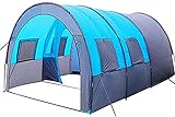 LQPHY Leichtes Campingzelt, Tragbares Outdoor-Tunnelzelt, Winddicht und atmungsaktiv, leichtes, kollektives Zelt, mit 2 Schlafhütten, geeignet für Outdoor-Feldpartys