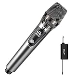 JYX Wireless Mikrofon, Dynamisches Karaoke Mikrofon mit Empfänger und Anti-Rutsch-Ring, 80ft Übertragungsdistanz, wiederaufladbares Mikrofonsystem für Karaoke Nacht, Meeting, Compere, Party