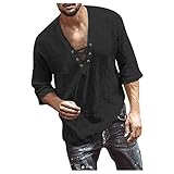 LUNULE Gym Tops Weisse Tshirts Herren Tshirt Basic T-Shirt Schwarz T-Shirt Herren XL WeißE T-Shirts Herren T Herren-Shirt Biker Tshirt Herren (Schwarz, 4XL)