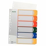 5er Pack Leitz 12920000 PC-beschriftbares Register (Polypropylen, 1-6, A4) mehrfarbig