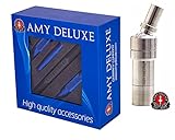 Amy Deluxe SILIKONSCHLAUCH & ALUMUNDSTÜCK S238 Set in Box MIT Amy Deluxe Universal Schlauchadapter - Edelstahl (blau)