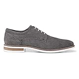 Cox Herren Freizeit-Schnürer, graue Leder Schuhe im Business-Stil Grau Leder 45