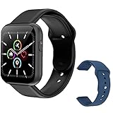 Naisedier Smart Watch Full Touch Bluetooth Smartwatch mit Schwarz Ersatzriemen Herzfrequenz-Test X6 Plus-Sport Smart-Armband für Männer Blau Exakt Track Activities