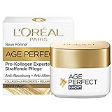 L'Oréal Paris Straffende Nachtpflege für reife Haut, Anti-Aging Feuchtigkeitspflege gegen Altersflecken, Mit Kollagen-AS-Fragmenten, Age Perfect Pro-Kollagen Experte, 50 ml