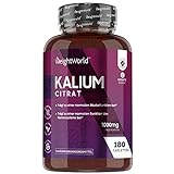 Kalium Tabletten - 1000mg je Tagesdosis - 180 Kaliumcitrat Tabletten für 3 Monate - Vegan & Wichtige Mineralstoffe - Potassium Citrate - Nahrungsergänzungsmittel von WeightWorld