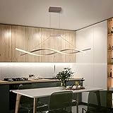Modern LED Pendelleuchte Dimmbar Küchenlampe Hängend Lampe Esstisch Esszimmerlampe Hängelampe Wohnzimmer Tisch Höhenverstellbar Hängeleuchte mit Fernbedienung Design für Büro Couchtisch Decke Leuchten
