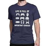 Life is Full of Important Choices Video Lustiges T-Shirt Gamer Player Tops Tees für Herren - blau - XX-Large