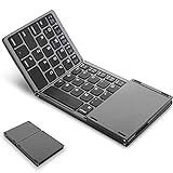 Bluetooth Tastatur klappbar mit Touchpad,Faltbare Kabellose Mini Funktastatur,Die faltbares Keyboard im Super Slim Design für PC, Laptop,Pad,Windows,Android Tablet und Smartphone