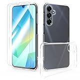 SMYTU Transparent Hülle für Samsung Galaxy A16 5G (6,7 Zoll) mit 2 Stück Hartglas,Handyhülle Dünne Weiche TPU Silikon Schutzhülle - C