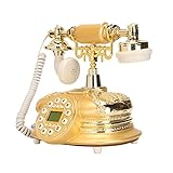 01 02 015 Europäisches Vintage-Telefon, Retro-Telefon Klassisches Stabiles LCD-Display Anrufer-ID für Schlafzimmer für Büro für Wohnzimmer