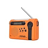 WGLL Mini-Radio, Notfall-Solar-Handkurbel-Radio tragbar AM/FM/SW Radios mit Taschenlampe 2000mAh-Batterie