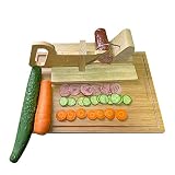 Wurstschneider aus Holz Wurst-Schneidemaschine,Wurst-Guillotine Wurst-Hobel Salamischneider Wurst-Schneidebrett für Speck
