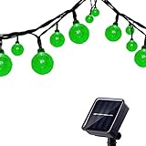 Tuokay, Solar-Lichterkette mit Kugeln, wasserdicht, 6 m, 30 LEDs, 8 Leuchtmodi, Gartenlichter, dekorative Beleuchtung für Zuhause, Pavillon, Terrasse, Rasen, Hochzeitsdekoration (grün)