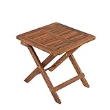 ESTEXO Beistelltisch Holztisch Lounge Tisch Kaffeetisch Gartentisch Klapptisch Akazie Holz Balkontisch Akazienholz Teetisch 40 x 40 cm