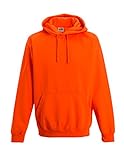 noTrash2003 NEON Sweatshirt mit Kapuze Hoodie floureszierend versch. Farben und Größen (M, Electric Orange)