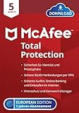 McAfee Total Protection 2022 | 5 Geräte | 1 Jahr | Virenschutz, Web-Schutz, Kennwort-Manager, VPN, Identitätsschutz | PC/Mac/Android/iOS | Herunterladen