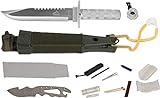 normani Surivalmesser Überlebensmesser Kampfmesser Survival Knife - 12 Teilig Farbe Silver