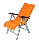 Floringo Schonbezug Gartenstuhl Campingstuhl Twin-Star 2er Pack 60x130 95° waschbar (orange)