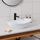 Schwänlein Waschbecken 52x32x14 cm Waschtisch Handwaschbecken Aufsatzwaschbecken WaschschaleKeramik Weiß Round Design