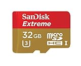 SanDisk Extreme 32GB microSDHC bis zu 90 MB/Sek, Class 10, U3 Speicherkarte mit Adapter
