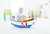 Hape E0102 Rocking Boat Toy (Multi-Colour) Wellenschaukler, Holzspielzeug, Schaukel für Kinder