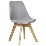 WOLTU BH29gr-1 1 x Esszimmerstuhl 1 Stück Esszimmerstuhl Design Stuhl Küchenstuhl Holz Grau