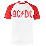 AC/DC Herren Logo Raglan T-Shirt, Weiß (weiß/rot), M