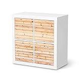 creatisto Möbelfolie selbstklebend passend für IKEA Kallax Regal 4 Türen I Möbeldeko - Möbel-Aufkleber Folie Tattoo I Wohndeko für Esszimmer und Wohnzimmer - Design: Bright Planks