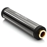 deleyCON Stereo Audio Klinken Kupplung Adapter - 3,5mm Klinken Buchse zu 3,5mm Klinken Buchse - Metall - Vergoldet - Schwarz