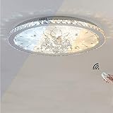 25W LED-Deckenleuchte Europäische Runde Kristall Deckenlampe, Dimmbar mit Fernbedienung Deckenbeleuchtung, 230V, 1800 Lumen, 3000K-6000K, Ø 43cm