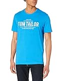 TOM TAILOR Herren 1026382 Logo T-Shirt, 26178-Bright Ibiza Blue, L