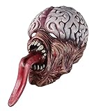 tytlmask Biochemische Zombie-Latex-   Maske, Horror Long Tongue Brain Burst-Maske Für Halloween-Osterparty Scary Latex-Maske