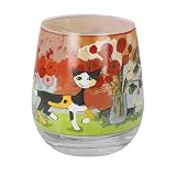 Goebel Windlicht „L'estate in giardino“ Rosina Wachtmeister, bunt, aus mundgeblasenem Glas, Maße: 8,5x8,5x9,5 cm, 66-852-87-1