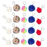 COLLBATH 50 Stück Schlüssel Bund Dekoration Tiere Figuren matschiges Essiggurke Sporttasche kunstpelz Faux fur Trend Pom-Pom-Kugeln Knäuel aus kü