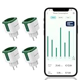 GreenSun Stromzähler für Steckdose - WLAN Steckdose Wifi Steckdose Zeitschaltuhr Steckdose Stromverbrauchsmesser Stromzähler Strommessgerät Steckdose Alexa Steckdose 4er Pack