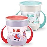 NUK Mini Magic Cup Trinklernbecher 2er-Pack | auslaufsicherer 360°-Trinkrand | ab 6 Monaten | praktische Griffe | BPA-frei | 160 ml | mehrfarbig