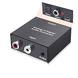 SOUTHSKY Audio Converter, Stereo Analog zu Digital Wandler Adapter, 3,5mm Aux Jack R/L 2 RCA Cinch auf SPDIF, Toslink, optisch, Koaxial Konverter