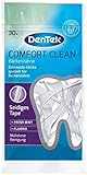 1 x 30 Stk. Dentek Comfort Clean Zahnseide Sticks, speziell für Backenzähne - Zahnreinigung der hinteren Zahnzwischenräume - Minzgeschmack - Fluorid - Zahnstocher