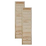 Lamellentür Holztür natur 1980 x 494 x 21 mm mit geschlossenen Lamellen für Regale, Schränke, Möbel | Kiefer Holz unbehandelt | Doppel-Paket 2-er Pack