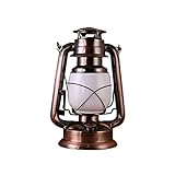 SDFLKAE Akku Lampe, LED-Sturmlampe, Camping Öllampe, LED-Sturmleuchte im Öllampen-Design, Flammen-Imitation(Bronze,Size:24cm)
