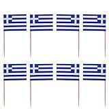 KESYOO 100Pcs Griechenland Flagge Zahnstocher Kleine Griechischen Fahnen Cupcake Topper Land Flagge Picks für Europäischen Tasse Fußball Tasse Nationalen Tag Dekoration