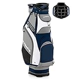 COSTWAY Golfbag, leichtes Golf Cart Bag, mit Regenhaube, 14er Einteilung von Schlägerfach, auch zur Nutzung auf Golf Trolley und Golf Cart, 7/8 Reißverschlusstaschen (SP37827 Navy Blau)