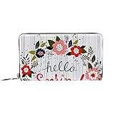 Damen-Portemonnaie mit Reißverschluss und Handy-Kupplung, Hello Spring, Reise-Geldbörse aus Leder, Clutch, Kartenhalter, Organizer, Handgelenke