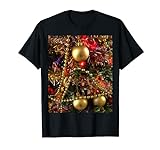 Weihnachtsschmuck und dekorative Perlen-Malerei. T-Shirt