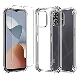 LYJERRY Hülle Transparent Weich handyhülle für ZTE Blade A73 4G Hülle,1panzerglas und 1hülle Schutzhülle Bumper Cover Silikon Gel für ZTE Blade A73 4G Airbag Hülle durchsichtig
