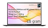 LG gram 17 Zoll Ultralight Notebook Business Edition - 1,35 kg leichter Intel Core i5 Laptop (16GB LPDDR4, 512GB SSD, 19,5 h Akkulaufzeit, WQXGA IPS Display, Thunderbolt 4, Windows 10 Pro) - Schwarz
