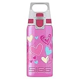 SIGG VIVA ONE Hearts Kinder Trinkflasche (0.5 L), schadstofffreie Kinderflasche mit auslaufsicherem Deckel, einhändig bedienbare Wasserflasche