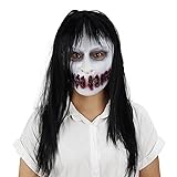 HeiHeiDa Halloween Horror Latex Geistermaske Halloween Horror Kopfbedeckung Schreiende Zombie-Schnitter-Maske Party Rollenspiel Requisiten Halloween-Gesichtsdekoration